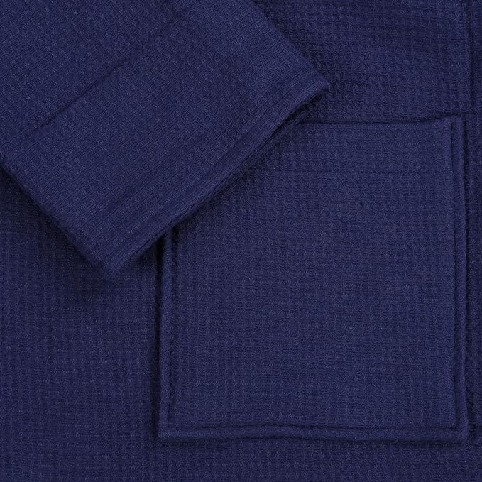 Superior Waffle Weave Cotton Unisex Bathrobe with Belt, Soft and Absorbent Robe for Men and Women Bath Essentials Robes