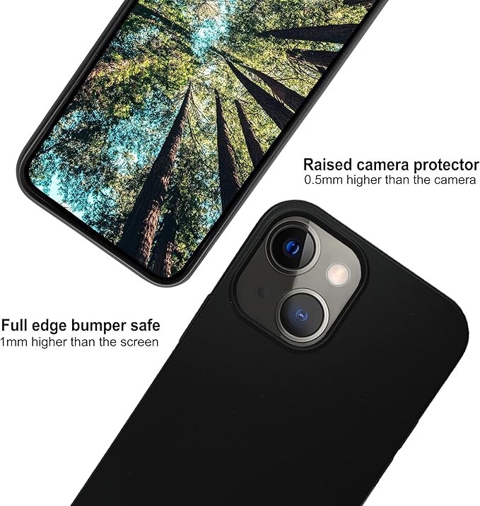 eplanita Eco Mobile Phone Case Compatible with iPhone 13, Plant Fiber, Drop Protection Cover, Durable and Sustainable (for iPhone 13, Black)