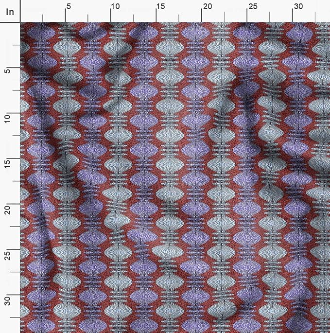 Soimoi Heavyweight Cotton Canvas Fabric Material - 56 Inch Wide, Purple - Tribal Print, Ideal for Making Durable Tote Bags, Backpacks, Jackets, Upholstery, Cushions, Outdoor Furniture Covers, 1 Yard