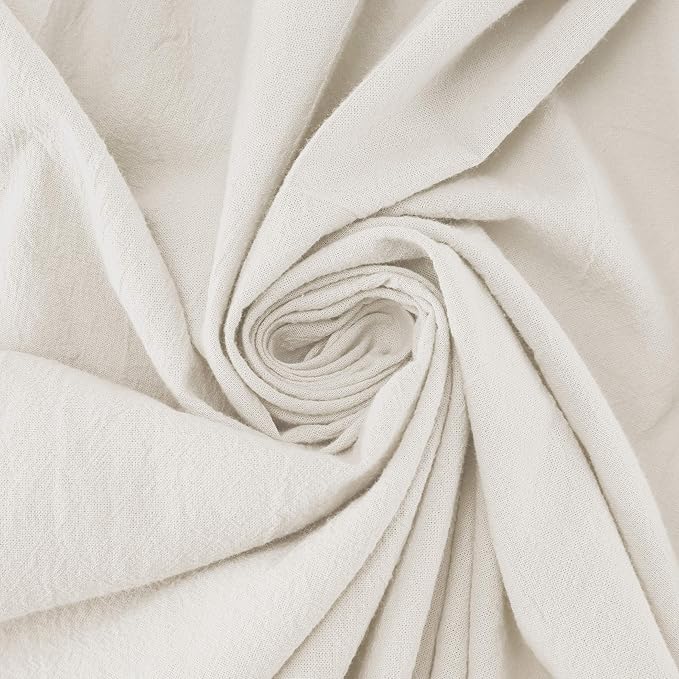 Archaeo - 56532 Washed 100% Cotton Twist Tab Curtain, 52" x 63" Panel, Ivory