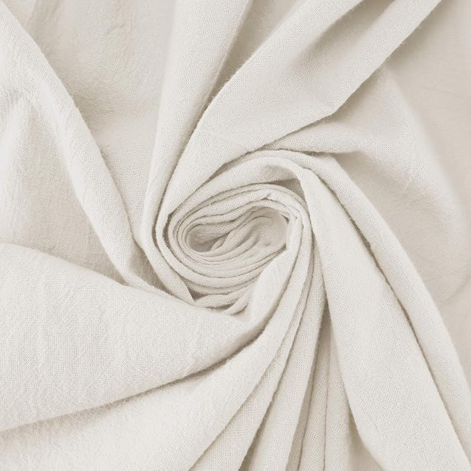 Archaeo - 56538 Washed 100% Cotton Twist Tab Curtain, 52" x 95" Panel, Cream
