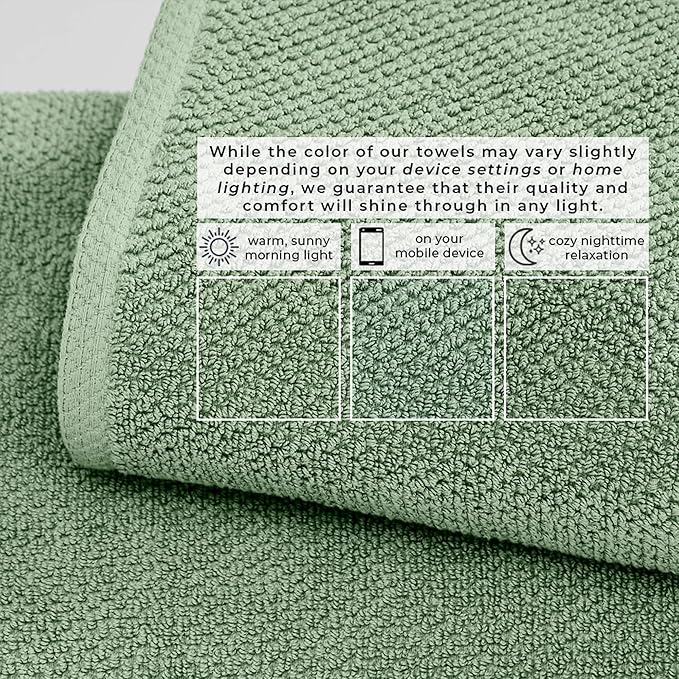 Great Bay Home 100% Cotton 6 Piece Bath Sheet Set - Absorbent, Quick-Drying, Durable Bath Towels for Bathroom Decor - Low-Twist, Two-Ply Fibers (Mineral Blue)