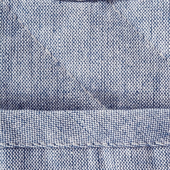 DII 100% Cotton Solid Chambray Kitchen Set, Oven Mitts, Blue, 2 Piece