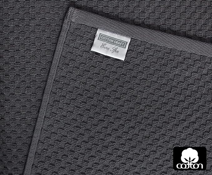 COTTON CRAFT Waffle Bath Sheets - Set of 2 Luxury Euro Spa Waffle Weave Bath Sheet Towels - 100% Ringspun Cotton Bath Sheet - Absorbent Quick Dry Bath Towel Sheet - Oversized 35 inch x 70 inch - Grey