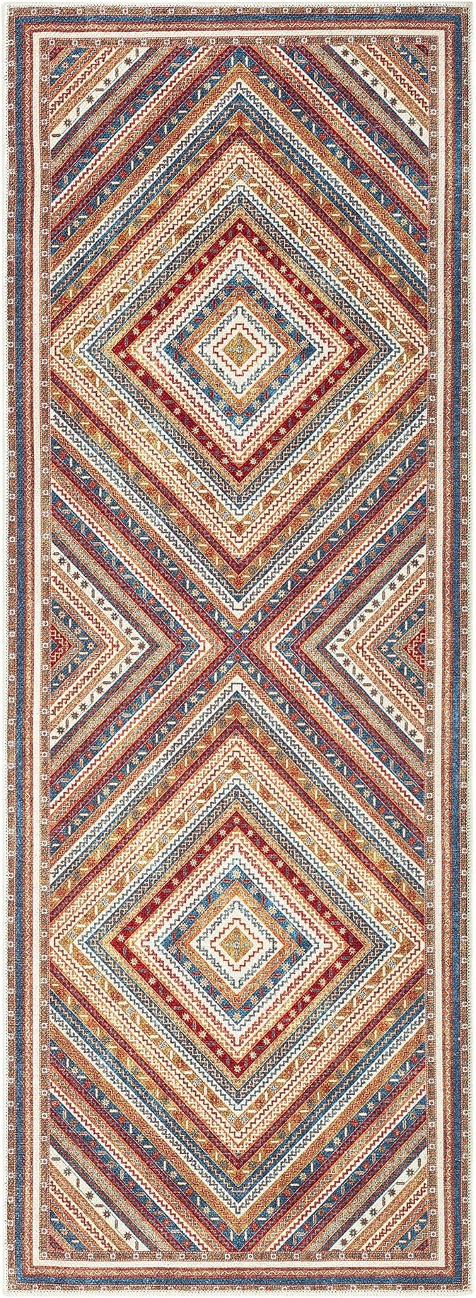 Keen Home Design 30"x144" Rug - Machine Washable Runner Rug with Non-Slip Backing, Ideal for Hallway, Entryway, Kitchen, Laundry Room - Vintage, Easy Clean, Durable, Low Pile - (2'6" x 12')