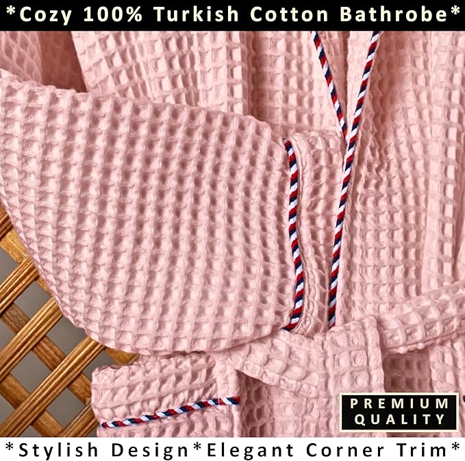 PÜSKÜL Luxury Waffle Robe for Women & Men - Natural 100% Turkish Cotton Bathrobe - Housecoat Womens & Housecoat Mens