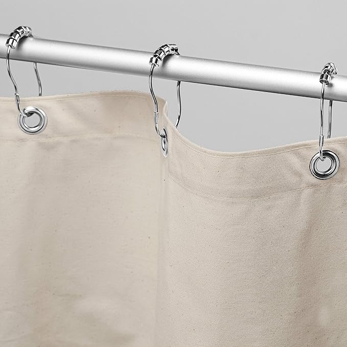 Organic Cotton Shower Curtain Liner - Durable and Breathable Standard Stall Size Shower Curtain - A Stylish Quality Bathroom Drape for Master Bath Tubs, Guest Bathrooms and Dorms - 36"x74", Natural