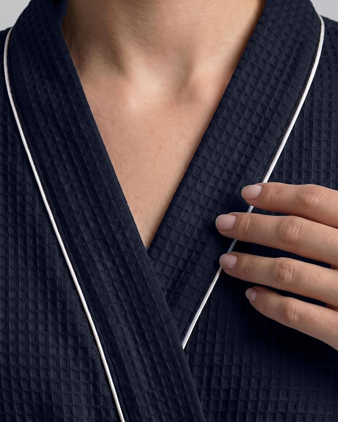 NY Threads Cotton Blend Waffle Robes for Women Full-Length Bathrobe