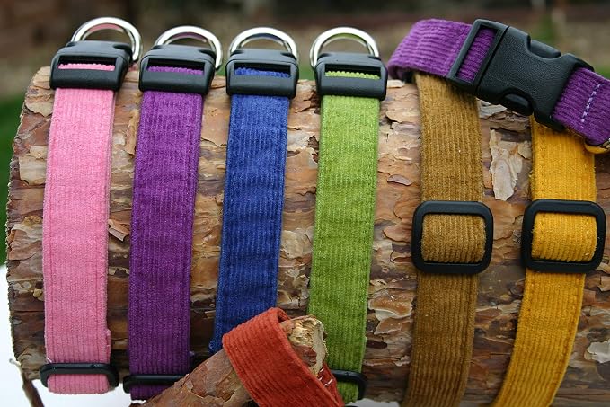Hemp Corduroy Dog Collar - No Pattern (3/4" Medium, Bronze)
