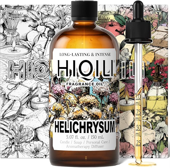 HIQILI Helichrysum Fragrance Oil, DIY Skin Care & Body Product - 5.07 Fl Oz | Suitable for Essential Oil Diffuser, Candle & Soap Making, DIY Helichrysum Balm, Long-Lasting Scent