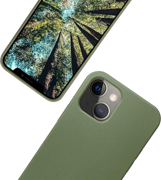 eplanita Eco Mobile Phone Case Compatible with iPhone 15 Plus, Plant Fiber, Drop Protection Cover, Durable and Sustainable (for iPhone 15 Plus, Khaki)