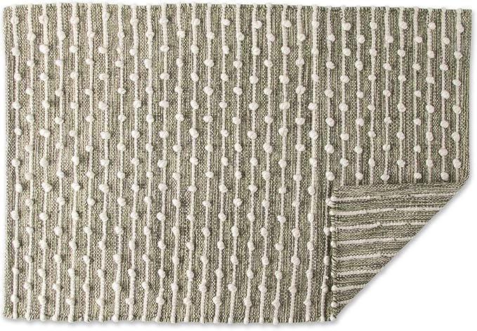 DII Slub Rug Collection Recycled Cotton Loop, 2x3', Antique Green