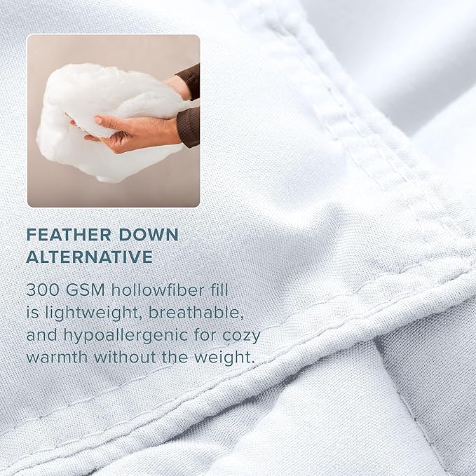 Bare Home Comforter Set - Super King Size - Ultra-Soft - Goose Down Alternative - Premium 1800 Series - All Season Warmth (Super King, White)