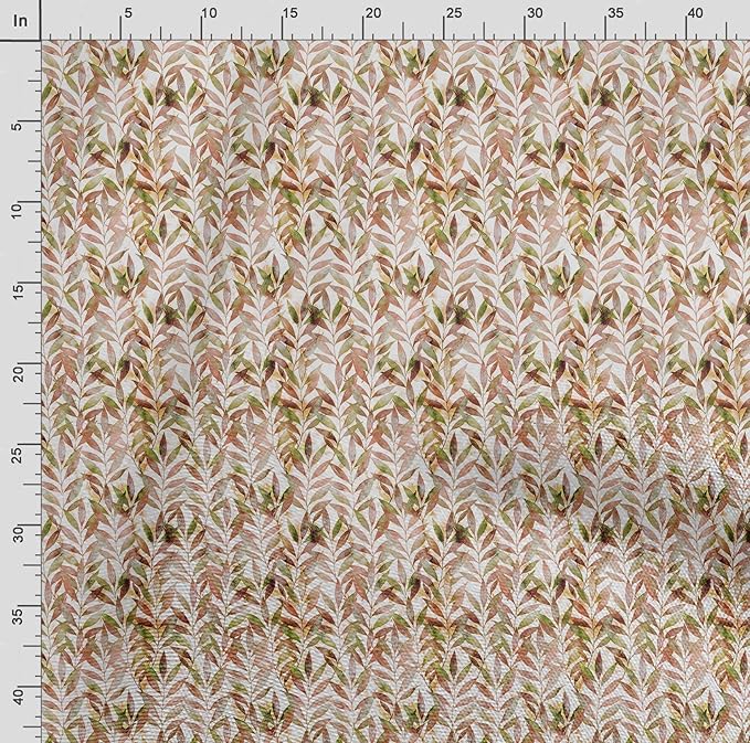 Soimoi Heavyweight Cotton Canvas Fabric Material - 56 Inch Wide, Orange - Leaves Print, Ideal for Making Durable Tote Bags, Backpacks, Jackets, Upholstery, Cushions, Outdoor Furniture Covers, 1 Yard