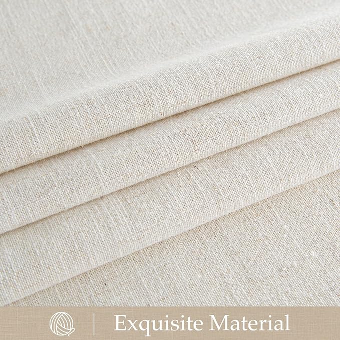 NICETOWN Linen Kitchen Curtains 24 Inch Length, Light Filtering Privacy Small Cafe Curtains 27" W, Linen Textured Elegant Short Window Treatments for Country Office Bedroom Farmhouse