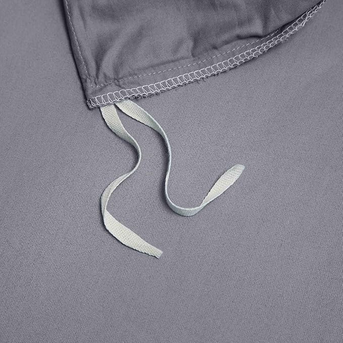 Gray Cotton Duvet Cover Set Queen 100% Long-Staple Cotton Sateen Bedding Set, Soft Breathable Smooth Organic Pure Cotton Plain Comforter Cover, Luxury Minimalist Bedroom Decor for All Season