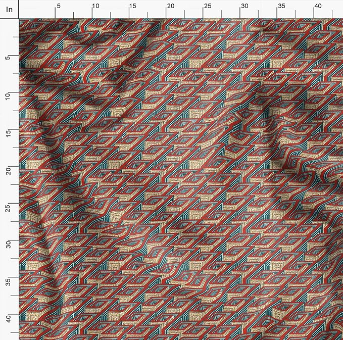 Soimoi African Print - Red, Premium Cotton Cambric Fabric - Medium Weight Material for Quilting, Kurtis, Blouse, Kids Clothing, Tunic, Curtains - 42" Inch Wide, 1 Yard