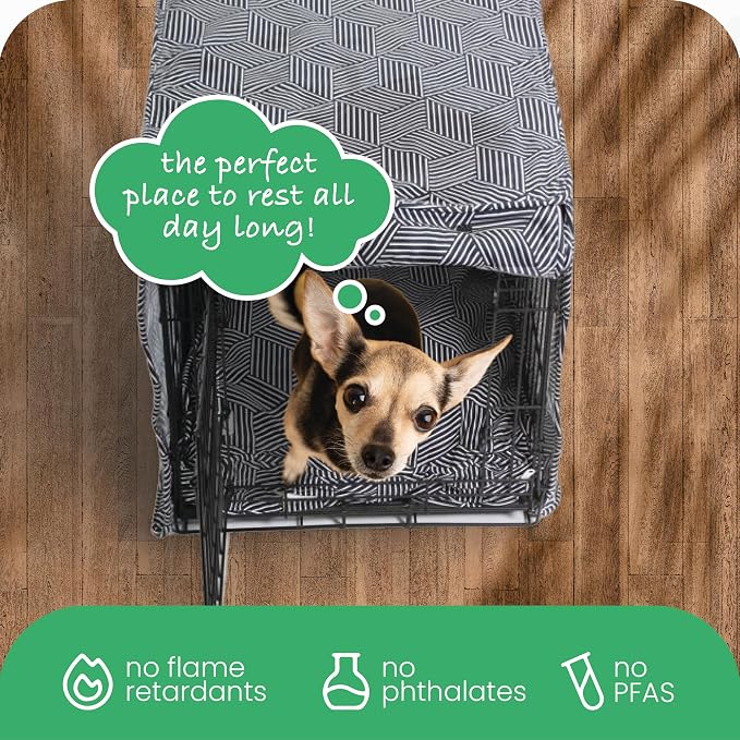 Molly Mutt Rough Gem Dog Crate Cover, 100% Cotton Canvas Cover with 2 Roll-Up Panels, Ideal for Dog or Cat Crate, Durable, Washable, and Free of Harmful Chemicals, 30" x 19" x 21"