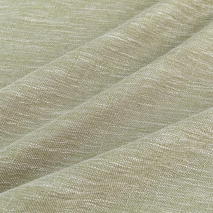 MYSKY HOME Sage Green Sheer Curtains Short Window Treatment Panels Light Filtering Semi Sheer Curtains Boho Farmhouse Style Texture Soft Touch Kitchen Drapes Set, 50" Wide x 63" Long, 2 Panels