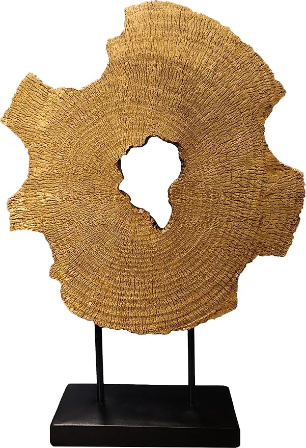 Modern Abstract Decorative Sculpture, Dining Living Room Desk Decor,Geometric Home Decor Statues,Shelf Top Decor Aesthetics, Wood Grain