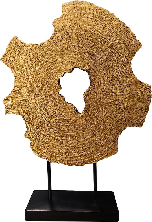 Modern Abstract Decorative Sculpture, Dining Living Room Desk Decor,Geometric Home Decor Statues,Shelf Top Decor Aesthetics, Wood Grain