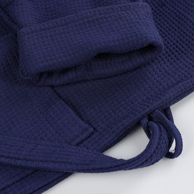 Superior Waffle Weave Cotton Unisex Bathrobe with Belt, Soft and Absorbent Robe for Men and Women Bath Essentials Robes
