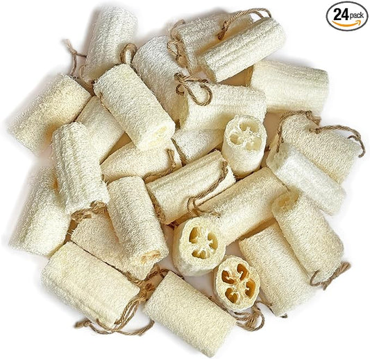 4" Natural Loofah Exfoliating Body Sponge Scrubber for Skin Care in Bath Spa Shower Pack of 24
