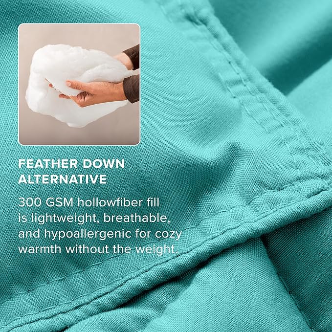 Bare Home Comforter Set - Queen Size - Ultra-Soft - Goose Down Alternative - Premium 1800 Series - All Season Warmth (Queen, Turquoise)