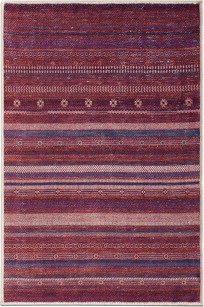 Keen Home Design 2x3 Rug - Machine Washable Entry Rug with Non-Slip Backing, Ideal for Enteryway, Kitchen, Bathroom, Laundry Room - Vintage, Easy Clean, Durable, Low Pile Rug - (2' x 3')