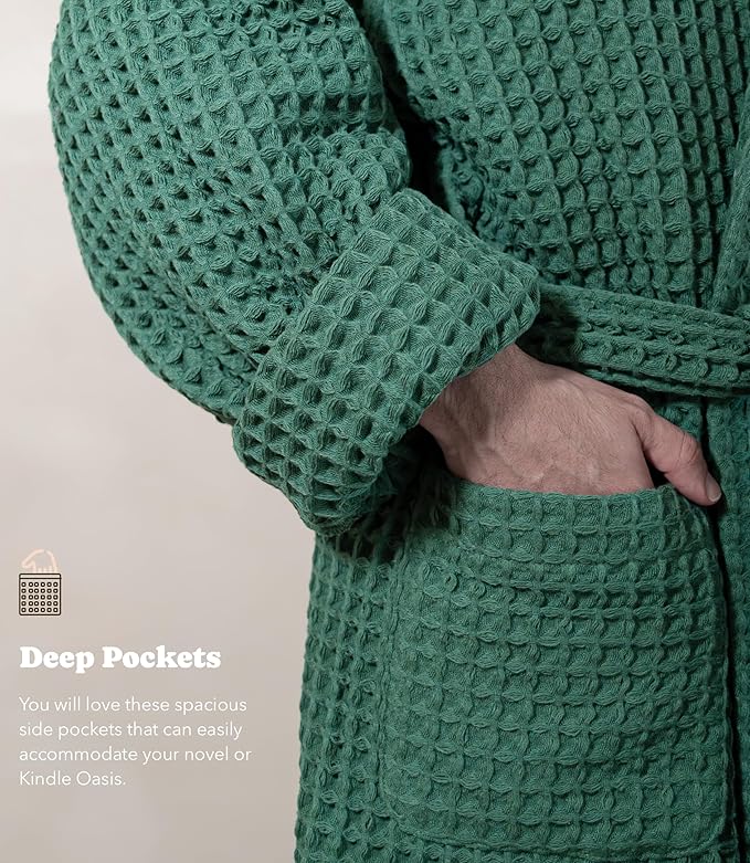 Luxury Organic Japanese Cotton Hotel & Spa Waffle Bathrobe for Men and Women (Hooded/Kimono)