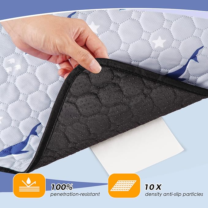 WanpeeGoo Washable Pee Pads for Dogs, 2Pack Reusable Puppy Pads, Super Absorbent & Leakproof Dog Pads, Anti-Slip Dog Pee Pads for Puppy Training & Incontinence, Dolphin Pattern 36"x41"