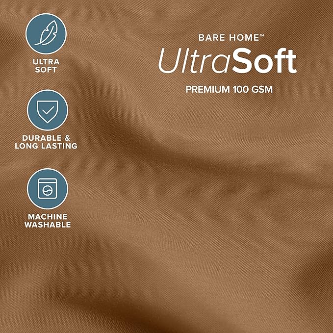 Bare Home Comforter Set - King/California King Size - Ultra-Soft - Goose Down Alternative - Premium 1800 Series - All Season Warmth (King/Cal King, Caramel)