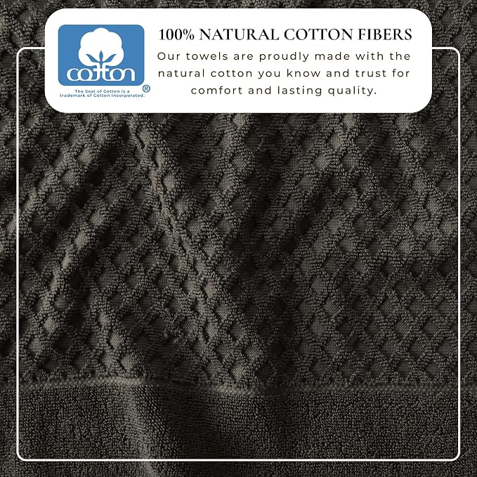 Great Bay Home Bath Towels - 100% Cotton 4 Pack 54x27 Bath Towel Set - Absorbent, Durable, Quick-Dry Towels for Bathroom (Midnight)