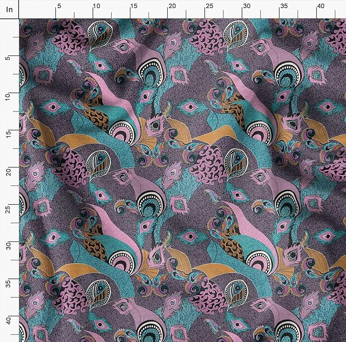 Soimoi African Print - Purple, Canvas Fabric Material - 56 Inch Wide, 1 Yard, Unstitched Fabric for Upholstery, Bags, Workwear and Outdoor Gear.