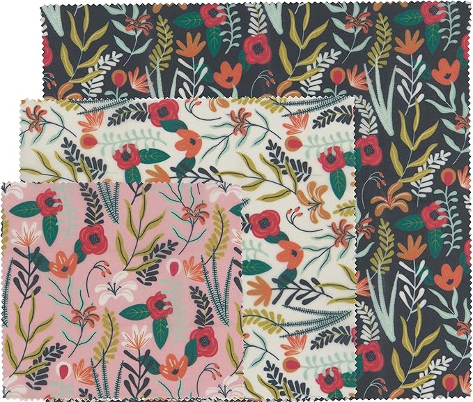 Ecologie Reusable Beeswax Food Storage Wrap Floral Print Set of 3 sizes