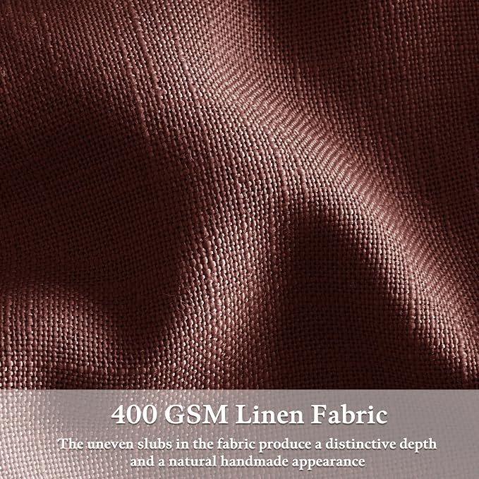 Chestnut Brown Thick Linen Pinch Pleated Curtains 96 Inch Length 2 Panels Set 8 ft Rust Brown Boho Country Light Filtering Pleat Curtain 50 Inch Wide Back Tab Window Drapes for Dining Room Bedroom