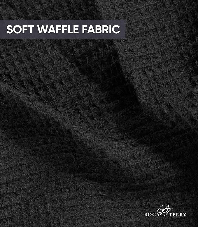 Waffle Robe for Women by BOCA TERRY, Soft Cotton Spa Robes for Summer, Lightweight Knit Waffle Bathrobe, Kimono Bathrobes