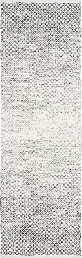 SAFAVIEH Montauk Collection Runner Rug - 2'3" x 9', Light Grey & Ivory, Handmade Cotton, Ideal for High Traffic Areas in Living Room, Bedroom (MTK601K)