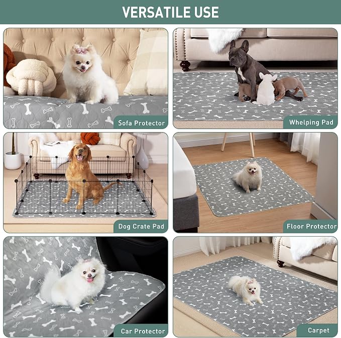 Eterish Reusable Washable Pee Pads for Dogs Large/Extra Large 31'' x 36'' 4 Pack, Absorbent Pet Puppy Dog Training Pads Non-Slip, Waterproof Whelping Potty Pads for Dogs Leak-Proof