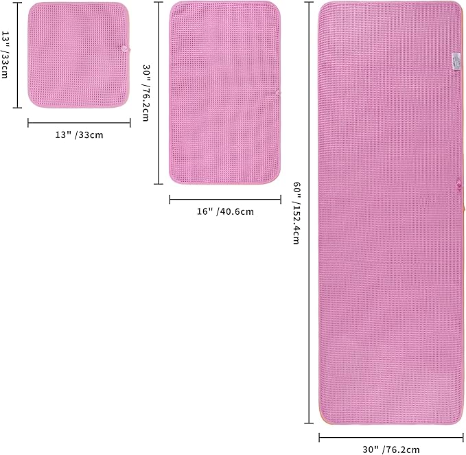 POLYTE 430 GSM Microfiber Quick Dry Lint Free Oversize Bath Towel Set, 6 Piece (Waffle Weave)