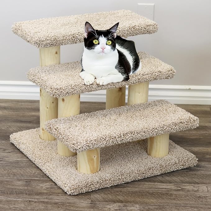 New Cat Condos 110223 Pet Stairs, Large, Beige