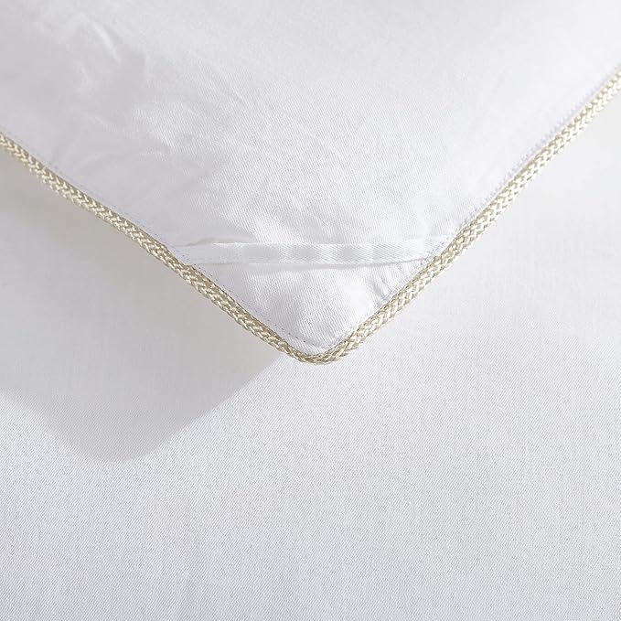 Luxurious King/California King (Cal King) Hard-to-FIND 90 Oz Fill Weight Goose Down Alternative Comforter, 100% Egyptian Cotton Cover, 750 Fill Power, Solid White Color