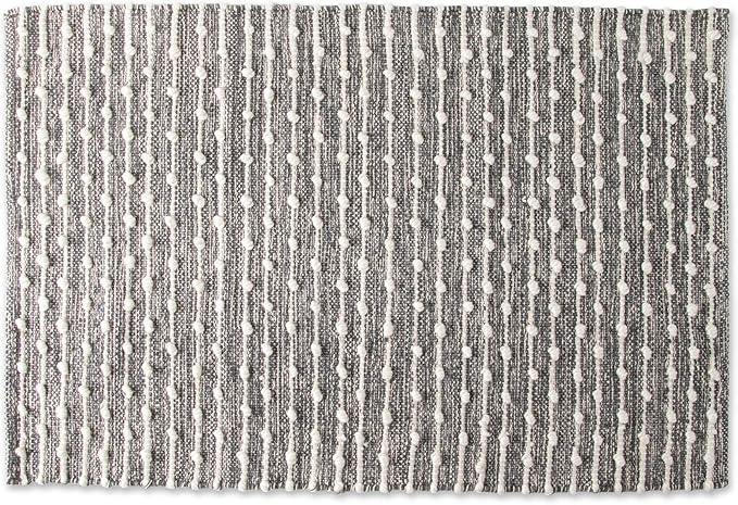 DII Slub Rug Collection Recycled Cotton Loop, 2x3', Mineral Gray
