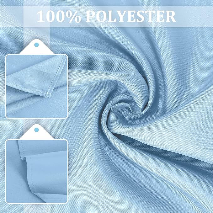 SuperO Set of 120 Cloth Napkins 17 x 17 Inch, Polyester Solid Washable Dinner Napkins with Hemmed Edges,Great for Restaurant, Wedding and Party(Blue Mist)