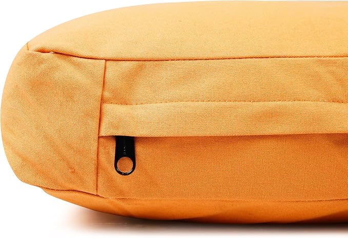 WHITEDUCK Outdoor Dog Bed Heavy-Duty 12oz Canvas, Water-Repellent Cotton, Machine Washable Removable Cover with Full-Length Zipper, Dog Bed for Large Dogs & Crate, (Tan) 36" Lx27 Wx4.3 th (L)