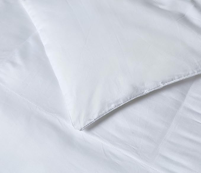 Blue Ridge Home Fashions Microfiber All Season Light Weight Down Alternative Comforter-Hypoallergenic Microfiber Fill, Full/Queen, White