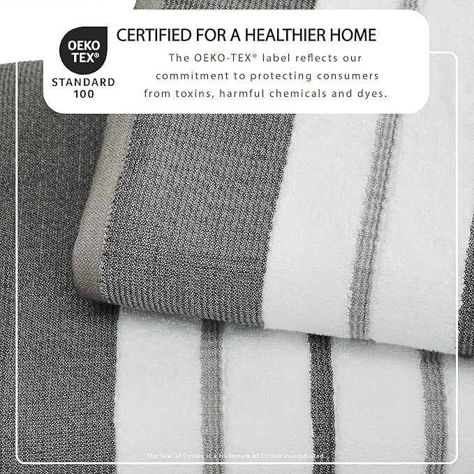 Great Bay Home Decorative Oversized Bath Sheet Set - Cotton 2 Pack 68x35 Extra Large Towels - Durable Towels for Bathroom Decor (Dark Grey/Light Grey)