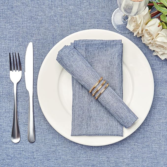 Mebakuk Cloth Napkins Set of 12, Premium 17 x 17 Inch Solid Washable Linen Style Napkins, Soft Table Napkin for Wedding Party Restaurant Dinner Parties