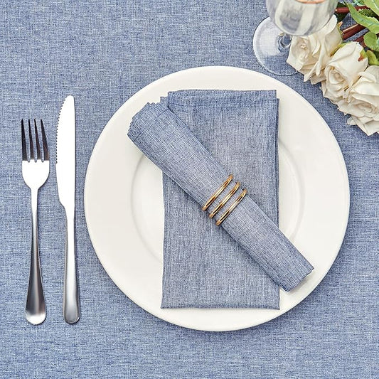 Mebakuk Cloth Napkins Set of 12, Premium 17 x 17 Inch Solid Washable Linen Style Napkins, Soft Table Napkin for Wedding Party Restaurant Dinner Parties
