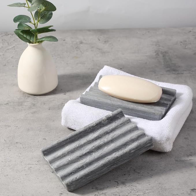 Koville Palissandro Blue Marble Soap Dish for Shower, Bar Soap Holder